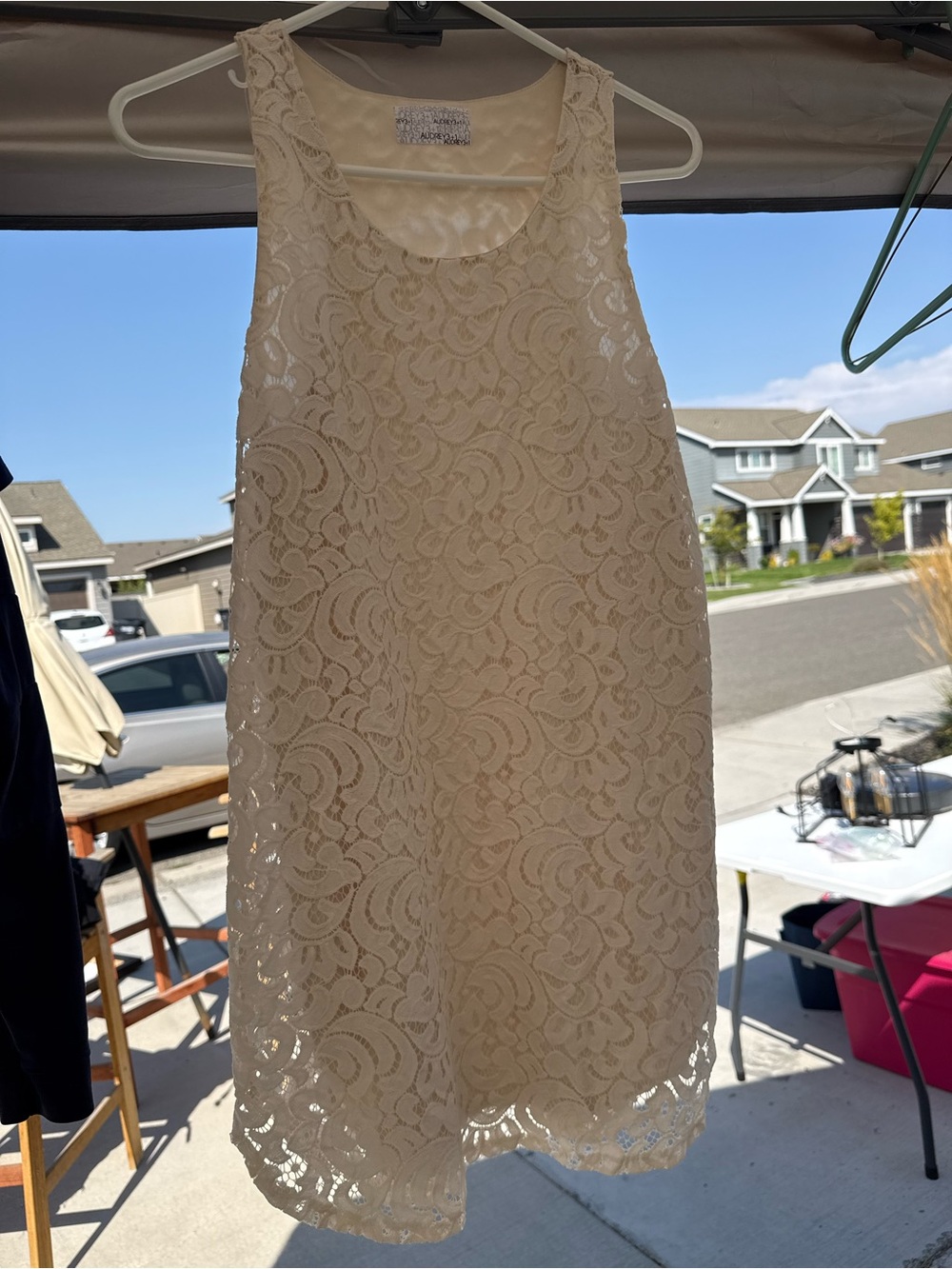 audrey Cream Lace Sleeveless Shift Dress